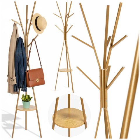 Wieszak na ubrania metalowy z półką stojący Massido MS-869 Wieszak na ubrania metalowy z półką stojący Massido MS-869