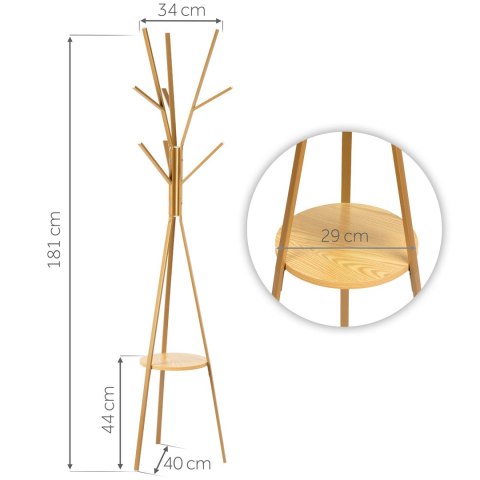Wieszak na ubrania metalowy z półką stojący Massido MS-869 Wieszak na ubrania metalowy z półką stojący Massido MS-869