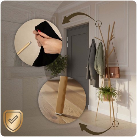 Wieszak na ubrania metalowy z półką stojący Massido MS-869 Wieszak na ubrania metalowy z półką stojący Massido MS-869