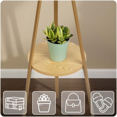 Wieszak na ubrania metalowy z półką stojący Massido MS-869 Wieszak na ubrania metalowy z półką stojący Massido MS-869