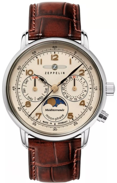 Zegarek Męski ZEPPELIN LZ121 Mediterranee Moonphase 9636-5 + BOX Zegarek Męski ZEPPELIN LZ121 Mediterranee Moonphase 9636-5 + BOX