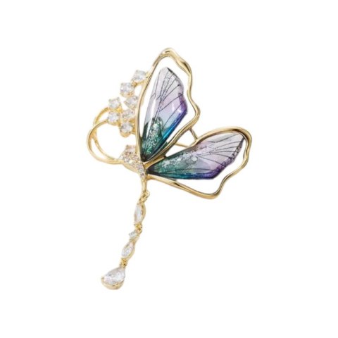 Broszka ozdobna motyl z cyrkoniami BZ209