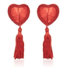 Bielizna-Heart Nipples Tassels RED