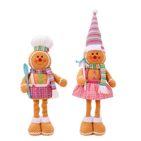 Figurka Pani Pierniczek teleskopowe nogi BOŻE NARODZENIE 52cm Z PLUSZU KSN168