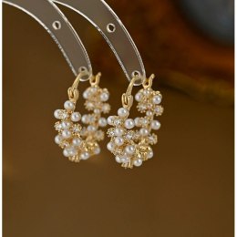 Kolczyki wiszące ozdobne - perły, cyrkinie KST3414