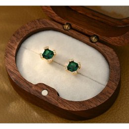 Kolczyki ze stali szlachetnej pozłacane 14k złotem, z cyrkoniami KST3416