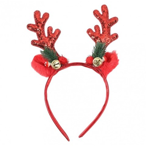 Świąteczna opaska do włosów z uszkami i rogami Renifer O538CZE