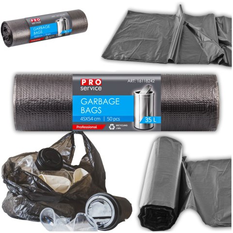 Worki Na Śmieci PRO 45x54 Czarne HD 35L 50 szt. Worki Na Śmieci PRO 45x54 Czarne HD 35L 50 szt.