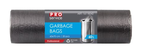 Worki Na Śmieci PRO 60x70 Czarne HD 60L 20 szt.