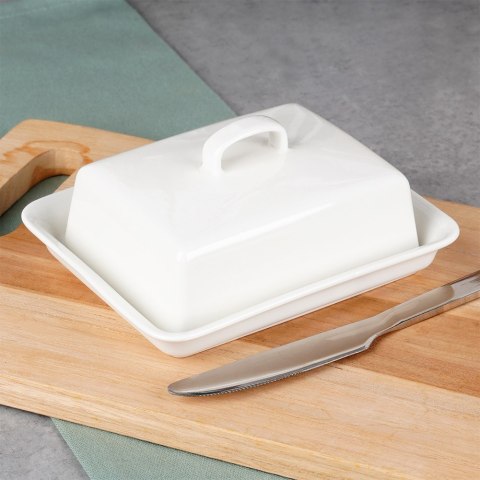MASELNICZKA CERAMICZNA MASELNICA POJEMNIK NA MASŁO BIAŁA VILDE 139680 MASELNICZKA CERAMICZNA MASELNICA POJEMNIK NA MASŁO BIAŁA VILDE 139680