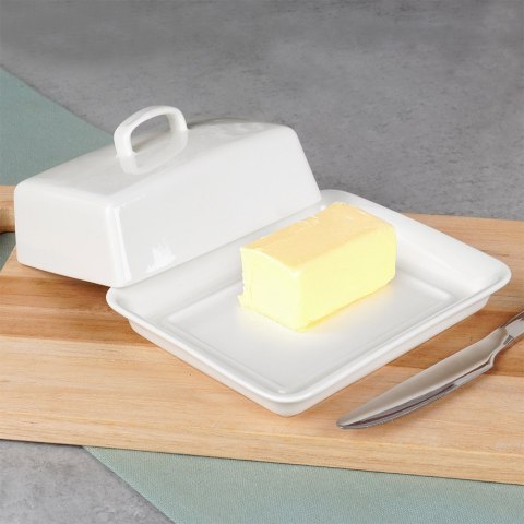 MASELNICZKA CERAMICZNA MASELNICA POJEMNIK NA MASŁO BIAŁA VILDE 139680 MASELNICZKA CERAMICZNA MASELNICA POJEMNIK NA MASŁO BIAŁA VILDE 139680