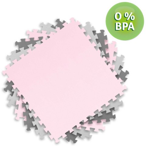 Mata piankowa puzzle 180x180cm 9 szt szaro różowa Mata piankowa puzzle 180x180cm 9 szt szaro różowa