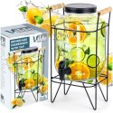 SŁÓJ SŁOIK DO NAPOJÓW Z KRANIKIEM I STOJAKIEM CZARNYM KRAN NA NAPOJE WODĘ LEMONIADĘ 4.2L VILDE 139600 SŁÓJ SŁOIK DO NAPOJÓW Z KRANIKIEM I STOJAKIEM CZARNYM KRAN NA NAPOJE WODĘ LEMONIADĘ 4.2L VILDE 139600