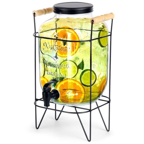 SŁÓJ SŁOIK DO NAPOJÓW Z KRANIKIEM I STOJAKIEM CZARNYM KRAN NA NAPOJE WODĘ LEMONIADĘ 5.5L VILDE 139601 SŁÓJ SŁOIK DO NAPOJÓW Z KRANIKIEM I STOJAKIEM CZARNYM KRAN NA NAPOJE WODĘ LEMONIADĘ 5.5L VILDE 139601