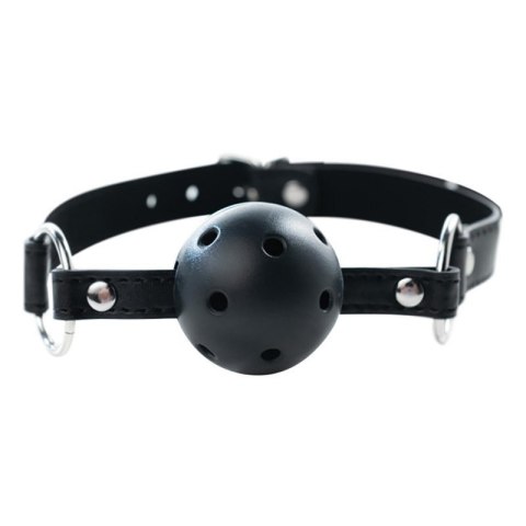 Black breathable ball gag with adjustable
strap. Black breathable ball gag with adjustable
strap.