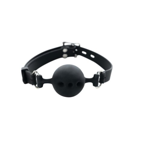 Breathable silicone ball gag with adjustable straps. Breathable silicone ball gag with adjustable straps.