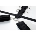 Harness with adjustable neck, belt and breastplate with rings
