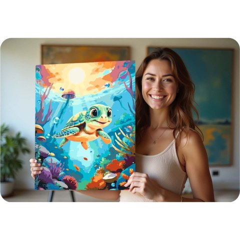 Obraz do malowania po numerach 40x50 cm Massido Żółwik Obraz do malowania po numerach 40x50 cm Massido Żółwik