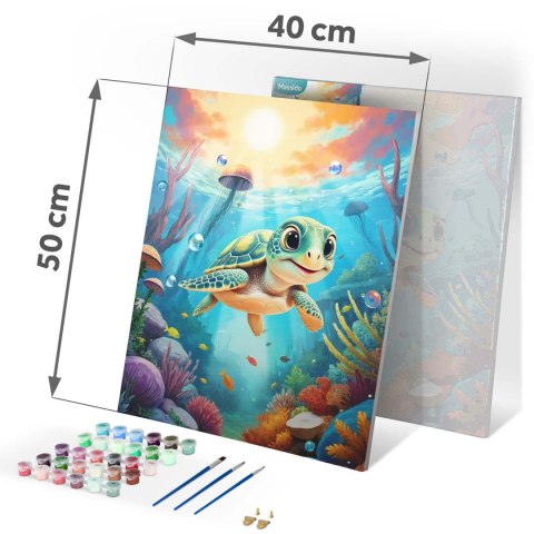 Obraz do malowania po numerach 40x50 cm Massido Żółwik Obraz do malowania po numerach 40x50 cm Massido Żółwik