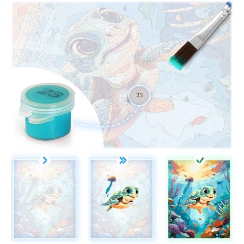 Obraz do malowania po numerach 40x50 cm Massido Żółwik Obraz do malowania po numerach 40x50 cm Massido Żółwik