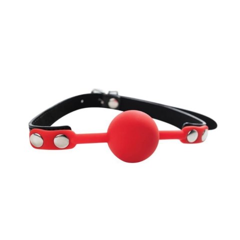 Red silicone ball gag with adjustable straps Red silicone ball gag with adjustable straps