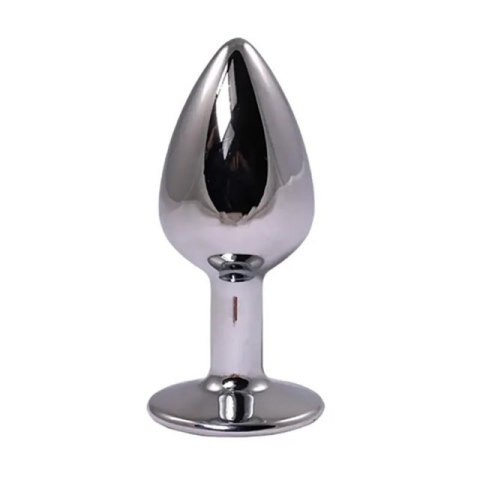 Silver Large Butt Plug with Red Diamond Silver Large Butt Plug with Red Diamond