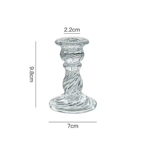 Świecznik dekoracyjny, szklany Glamour 10 cm - SW12