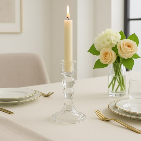 Świecznik dekoracyjny, szklany Glamour 13 cm - SW17