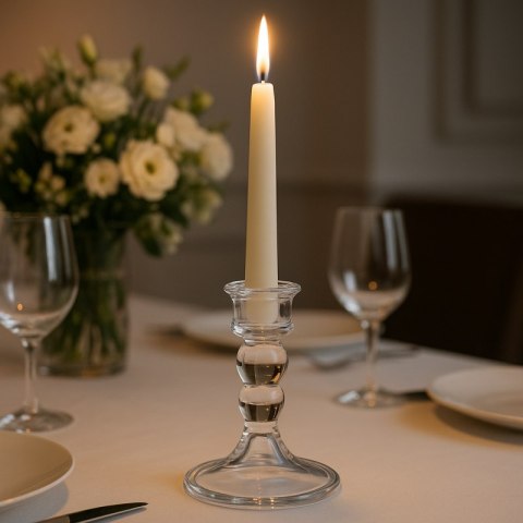 Świecznik dekoracyjny, szklany Glamour 13 cm - SW17