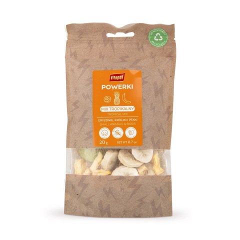 VITAPOL Powerki Mix tropikalny liofilizowany dla gryzoni, królika oraz ptaków egzotycznych 20g
