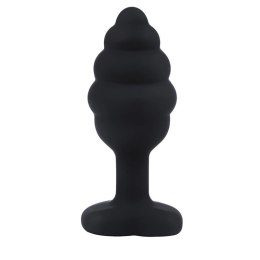 BUTT PLUG Black ribbed small