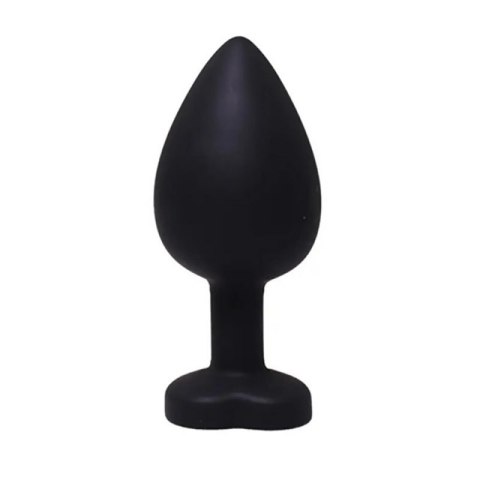 Black large heart-shaped butt plug with white crystal Black large heart-shaped butt plug with white crystal