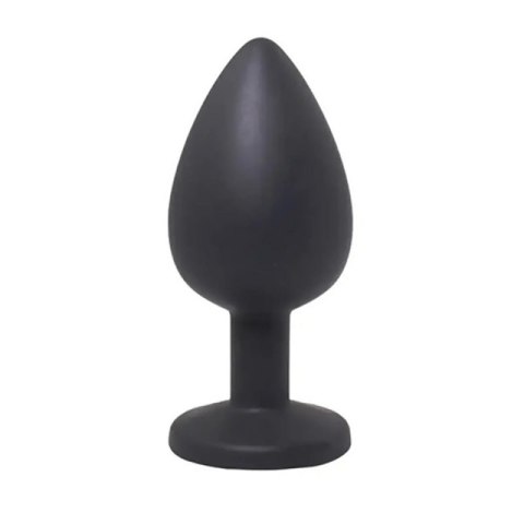 Black medium butt plug with white crystal Black medium butt plug with white crystal