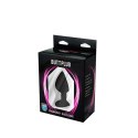 Black medium butt plug with white crystal