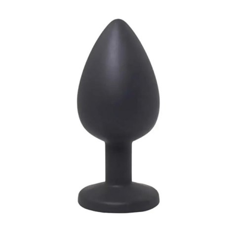 Black small butt plug with white crystal Black small butt plug with white crystal