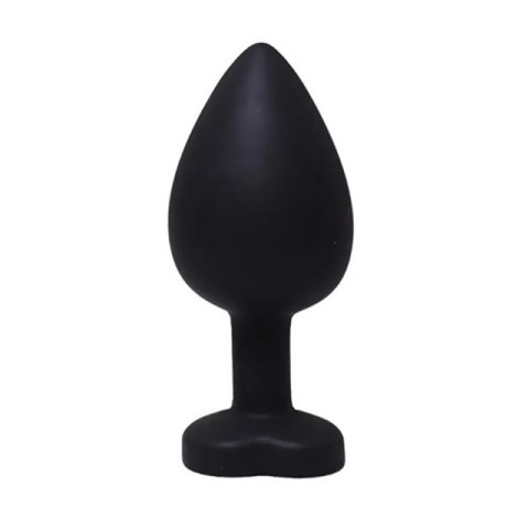 Black small heart-shaped butt plug with white crystal Black small heart-shaped butt plug with white crystal