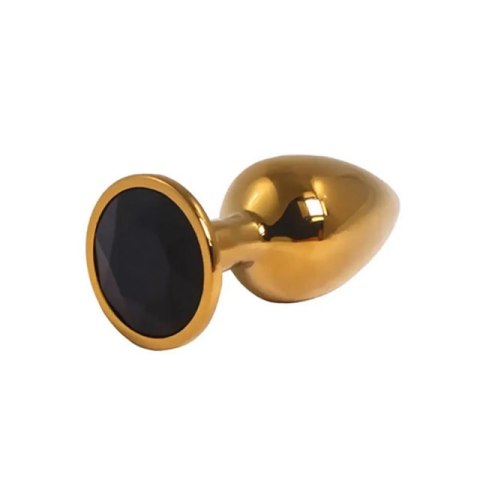 Gold Small Butt Plug with Black Diamond Gold Small Butt Plug with Black Diamond