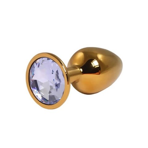 Gold Small Butt Plug with White Diamond Gold Small Butt Plug with White Diamond