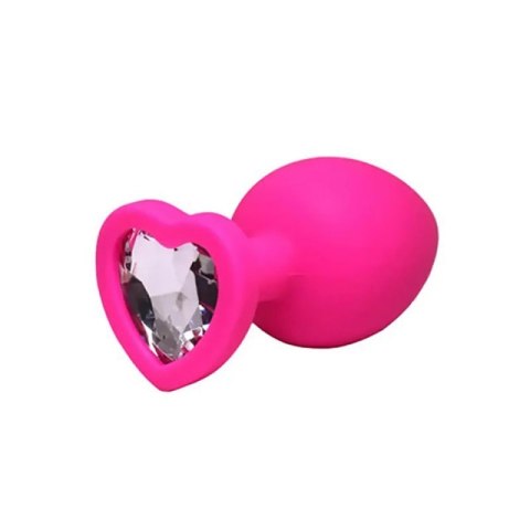 Pink small heart-shaped butt plug with white crystal Pink small heart-shaped butt plug with white crystal
