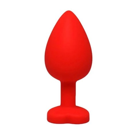 Red large heart-shaped butt plug with white crystal Red large heart-shaped butt plug with white crystal
