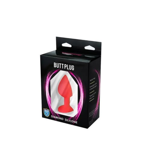 Red medium butt plug with white crystal Red medium butt plug with white crystal