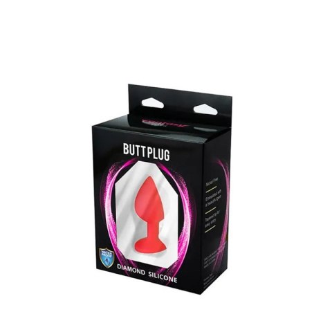 Red small butt plug with white crystal Red small butt plug with white crystal