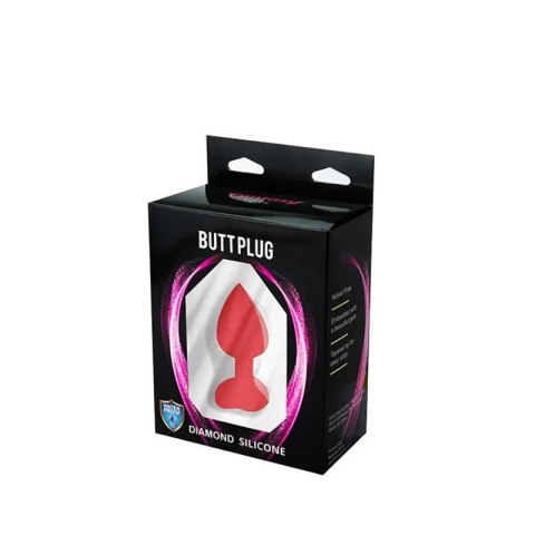 Red small heart-shaped butt plug with white crystal Red small heart-shaped butt plug with white crystal