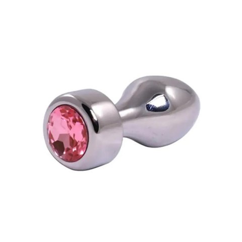 Silver Butt Plug with Pink Diamond Silver Butt Plug with Pink Diamond