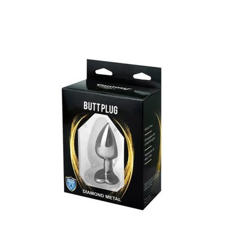 Silver medium heart-shaped butt plug with black crystal Silver medium heart-shaped butt plug with black crystal