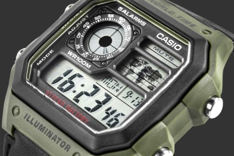 Zegarek Męski CASIO AE-1200WHB-3BVDF + BOX Zegarek Męski CASIO AE-1200WHB-3BVDF + BOX