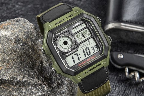 Zegarek Męski CASIO AE-1200WHB-3BVDF + BOX Zegarek Męski CASIO AE-1200WHB-3BVDF + BOX