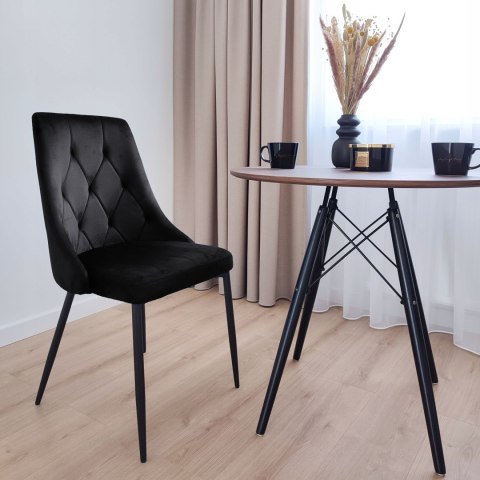 KRZESŁO LINCOLN VELVET TAPICEROWANE CZARNY AKSAMIT