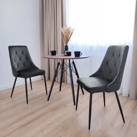 KRZESŁO LINCOLN VELVET TAPICEROWANE GRAFITOWY AKSAMIT