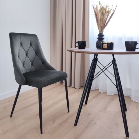 KRZESŁO LINCOLN VELVET TAPICEROWANE GRAFITOWY AKSAMIT